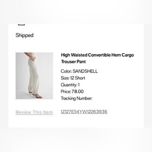 Express High waisted convertible hem cargo trouser pant 12S